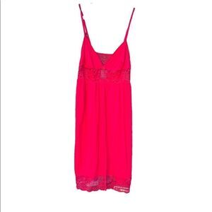 H&M Red V-Neck Lingerie Nightgown Sleepwear Lace Trim​​​​​​